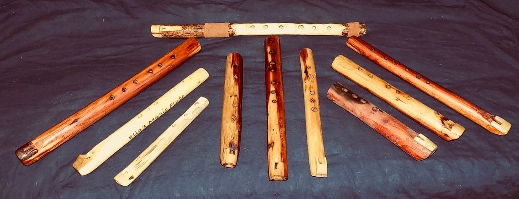 hand carved branch flutes by ron marr